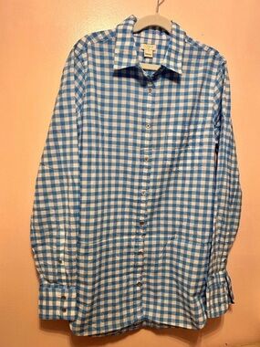 J. Crew Blue & White Gingham Button-Down Shirt